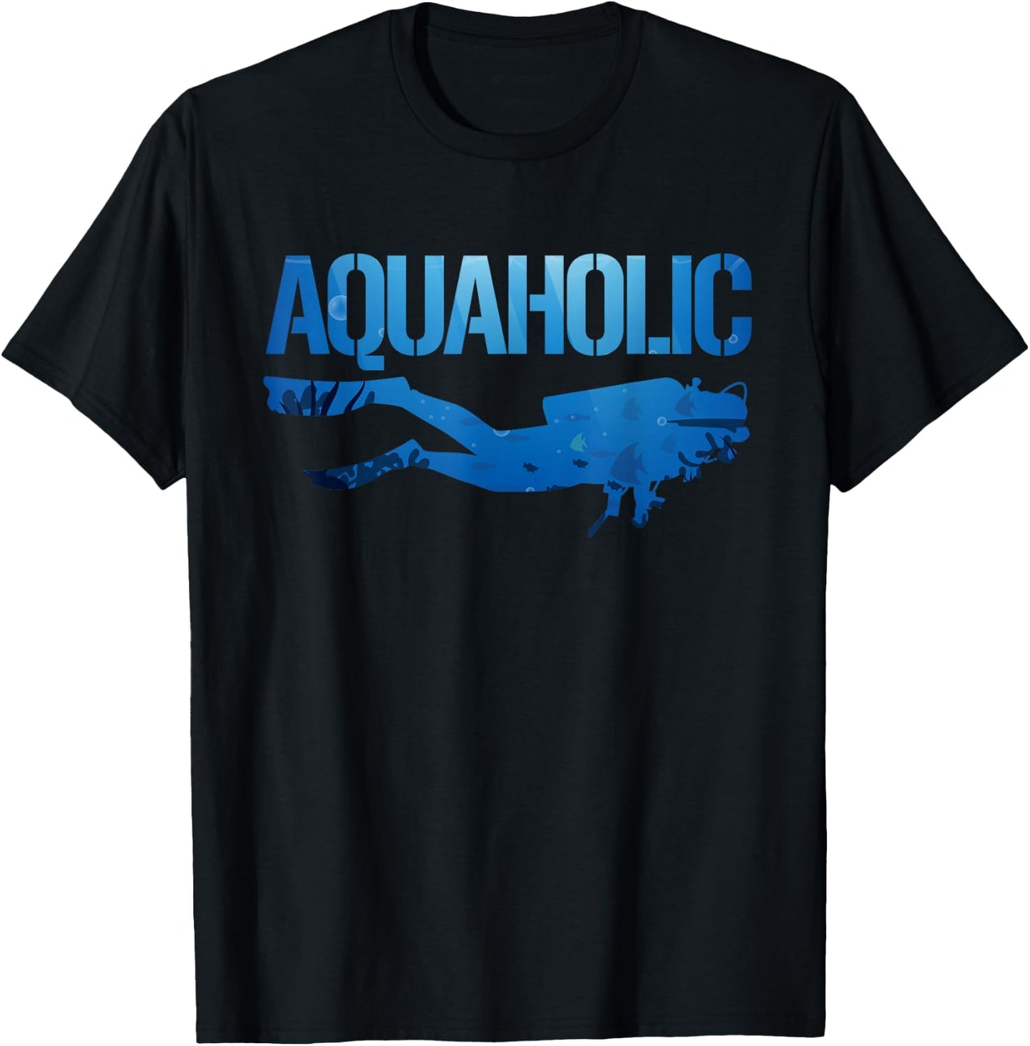 Scuba Diving Diver Aquaholic T-Shirt - T-Shirt | Black