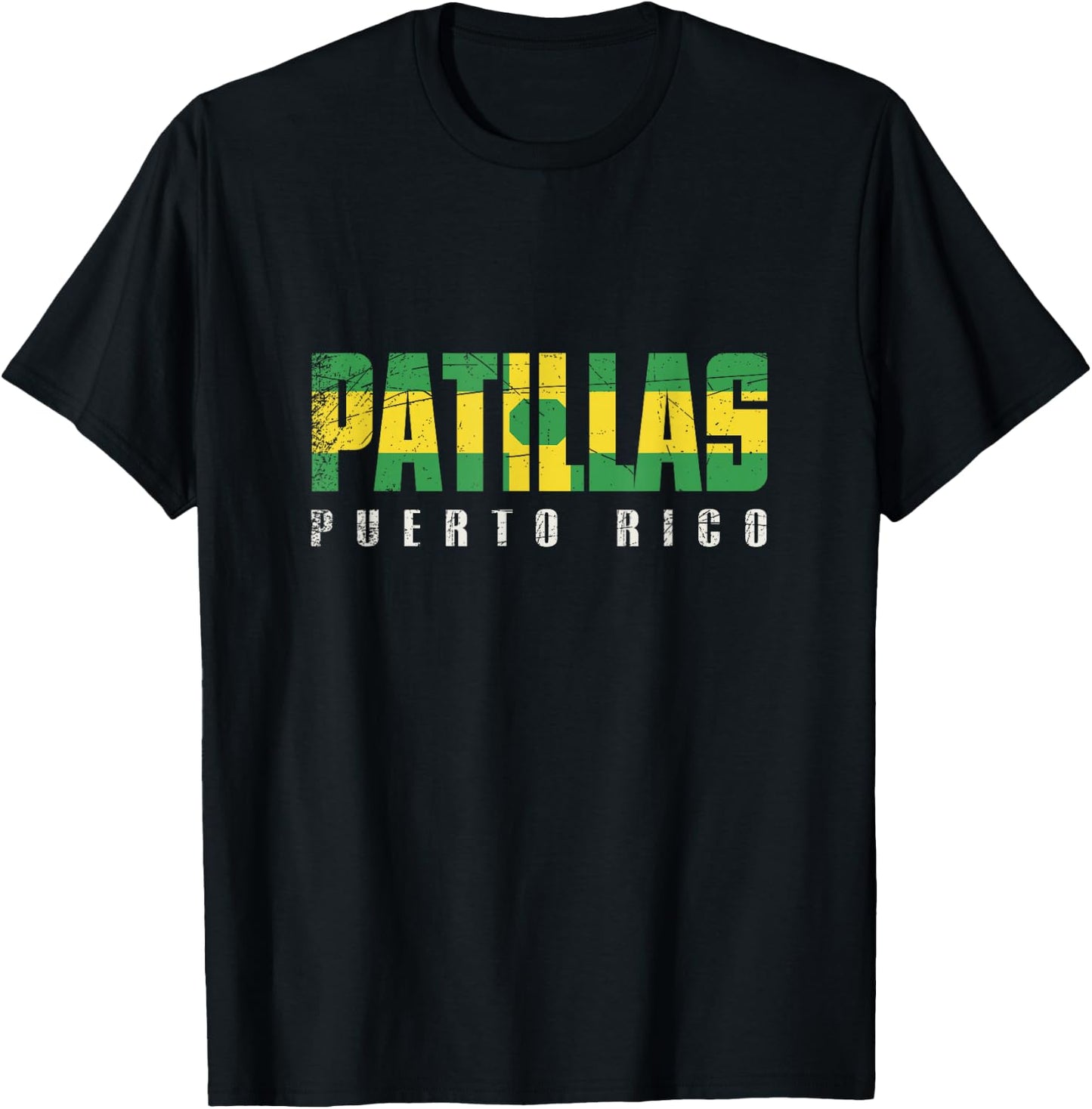 Patillas City in Puerto Rico, Patillas Flag T-Shirt - T-Shirt | Black