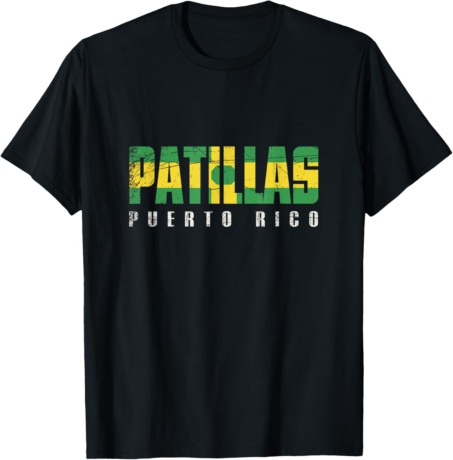 Patillas City in Puerto Rico, Patillas Flag T-Shirt - T-Shirt | Black