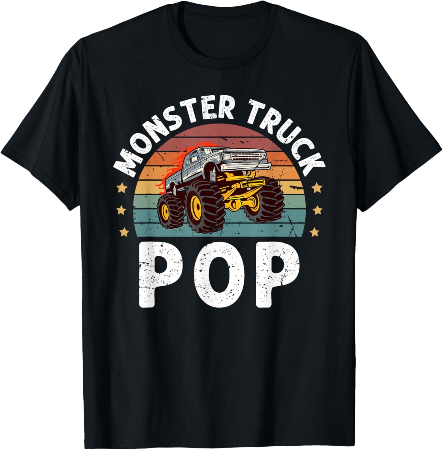 Monster Truck Pop Retro Monster Truck Pop Grandpa T-Shirt - T-Shirt | Black
