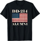 DD-214 Alumni Military Veteran Vintage American Flag T-Shirt - T-Shirt | Black
