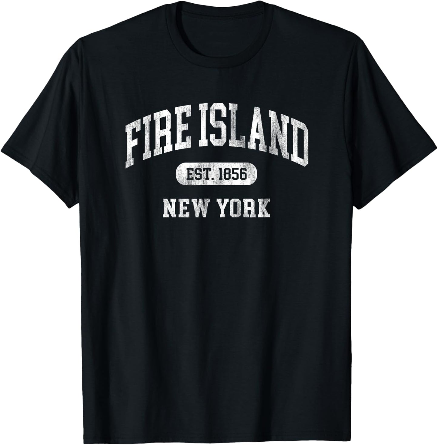Fire Island New York Souvenir Retro Preppy Throwback Vintage T-Shirt - T-Shirt | Black