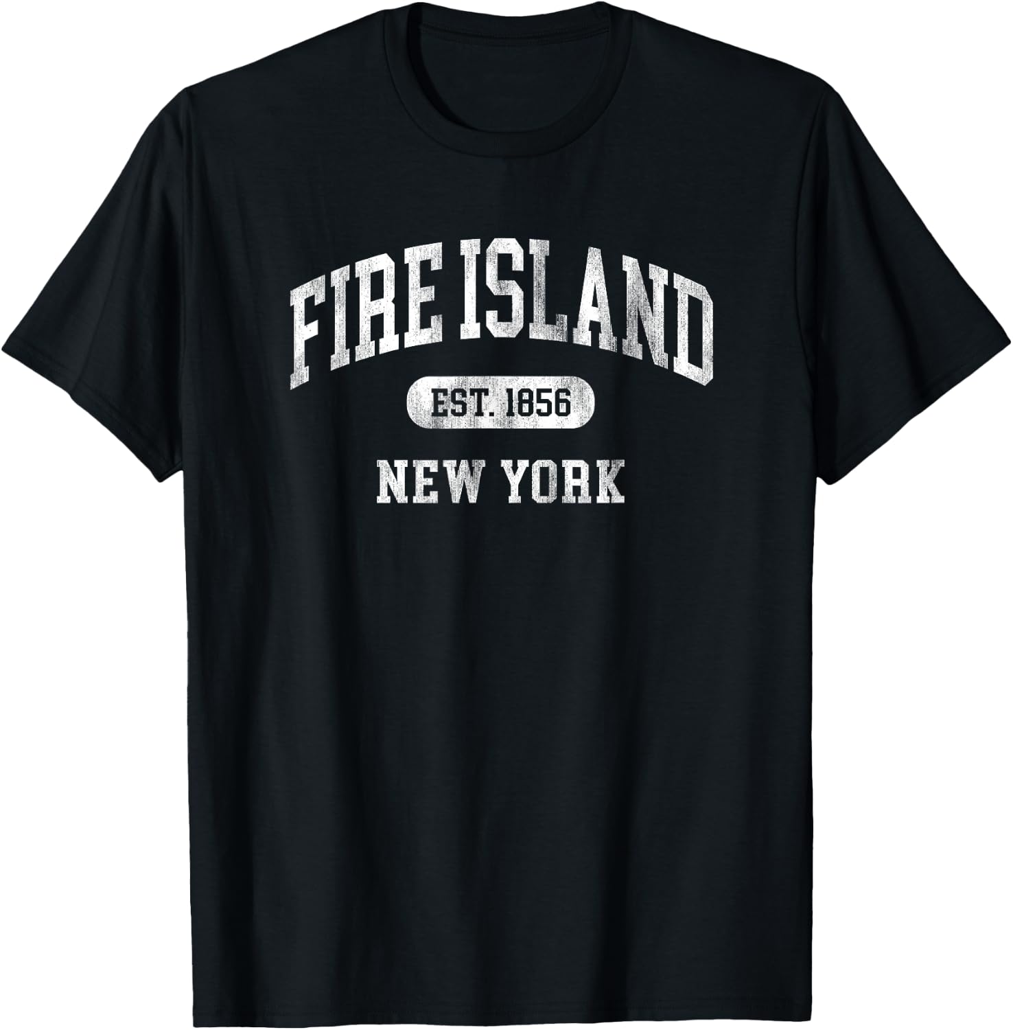 Fire Island New York Souvenir Retro Preppy Throwback Vintage T-Shirt - T-Shirt | Black