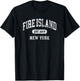 Fire Island New York Souvenir Retro Preppy Throwback Vintage T-Shirt - T-Shirt | Black