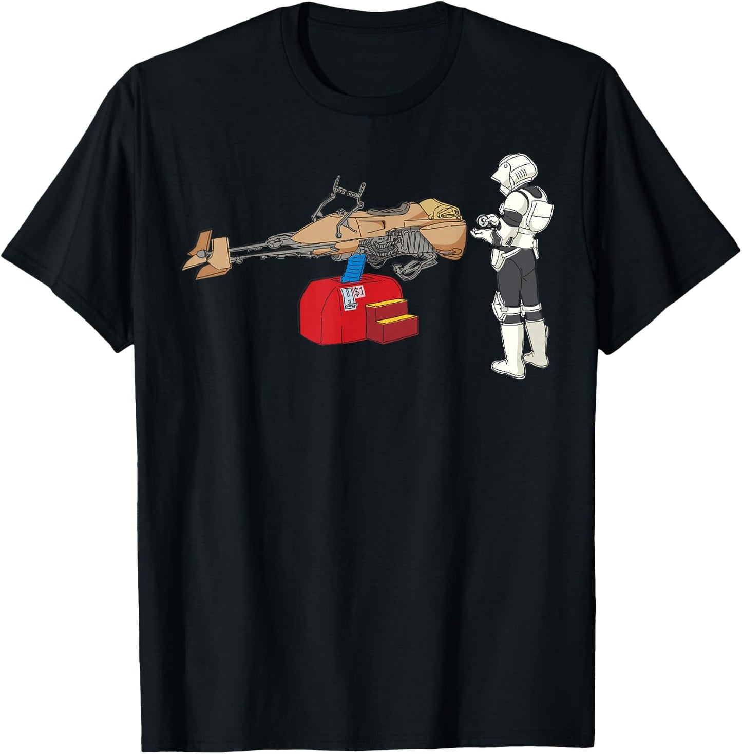 Star Wars Stormtrooper Coin Operated Speeder Bike T-Shirt - T-Shirt | Black