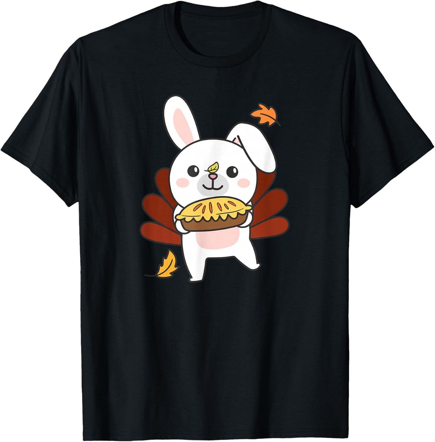 Thanksgiving Day Outfits Turkey Bunny With Applepie T-Shirt - T-Shirt | Black