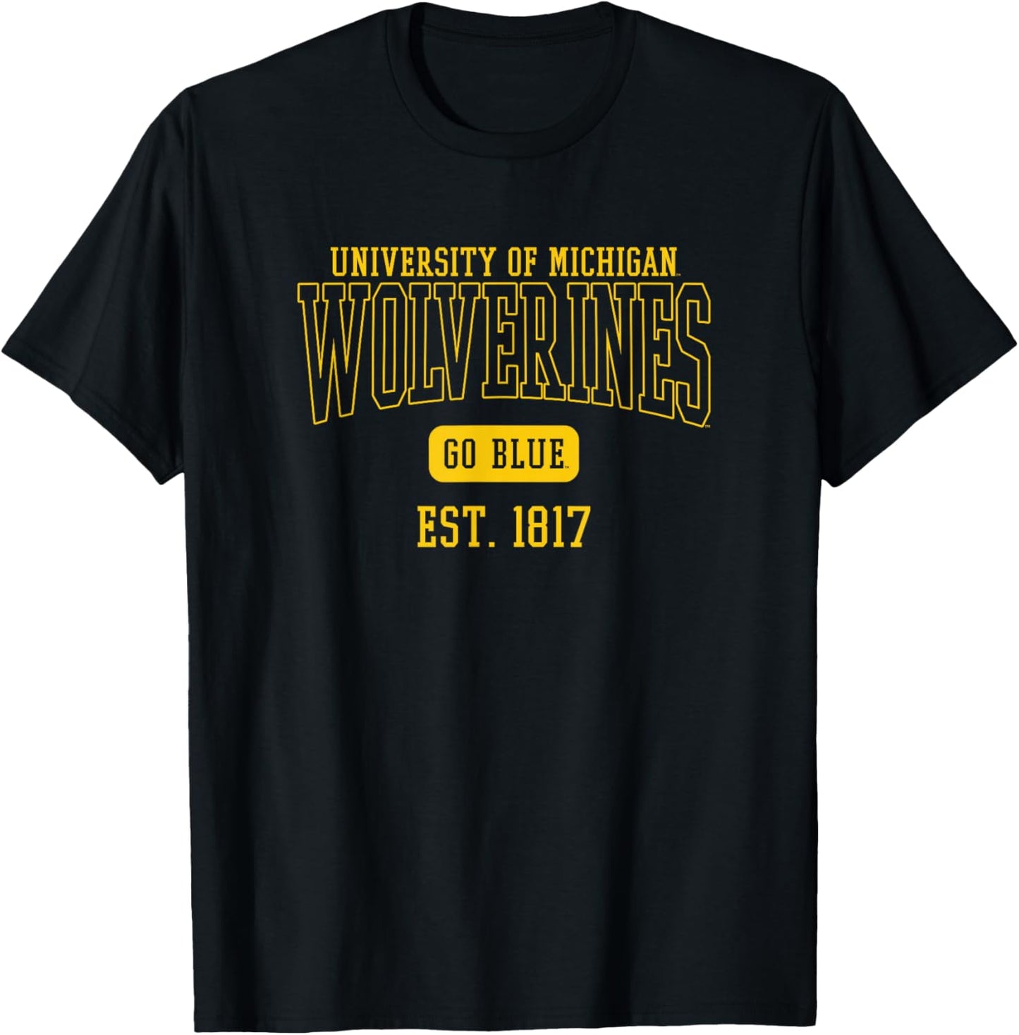 University of Michigan Wolverines U of M Est. Date T-Shirt - T-Shirt | Black