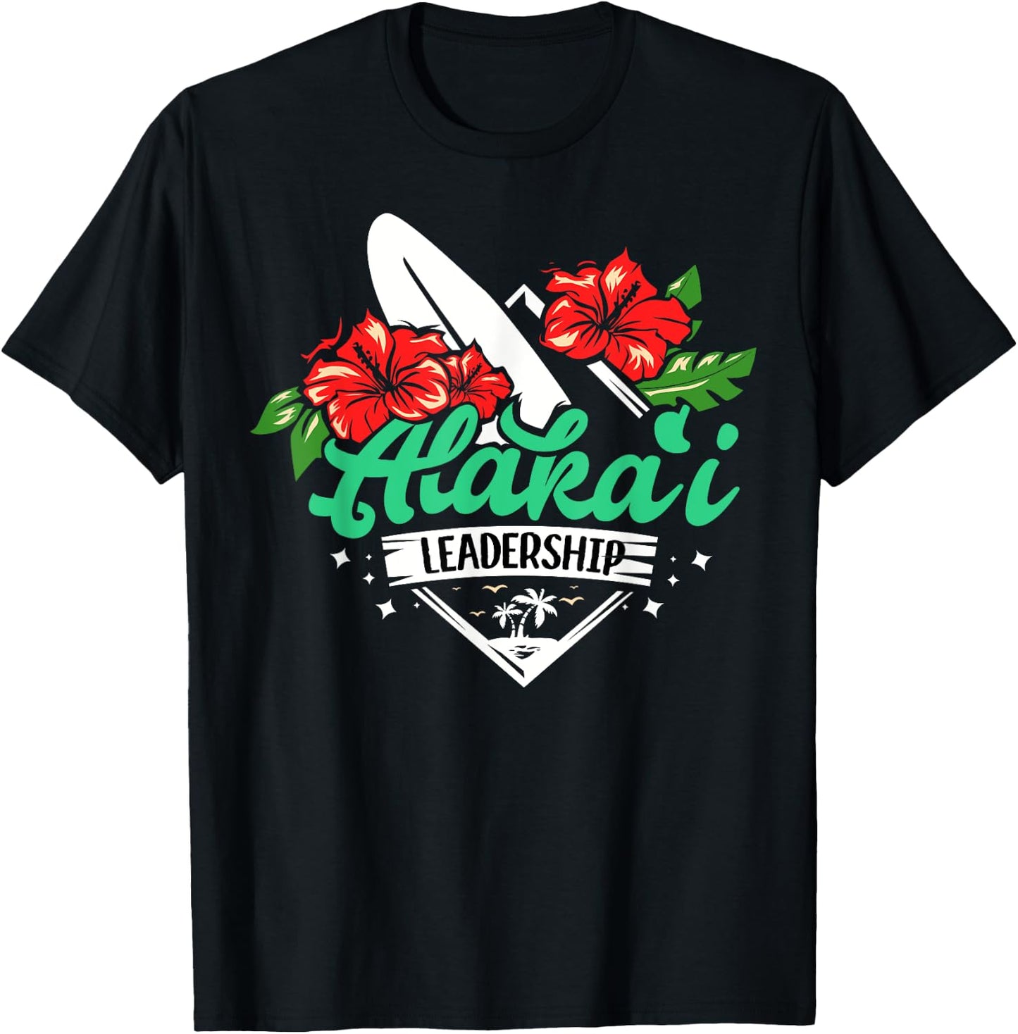 Alakai Kauai Tropical Beach Island Hawaiian Surf Art Designe T-Shirt - T-Shirt | Black