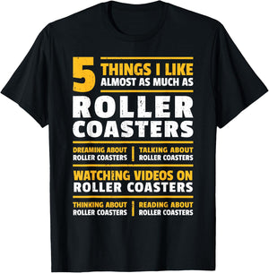 I Love Rollercoasters I Coaster Enthusiast I Roller Coaster T-Shirt - T-Shirt | Black