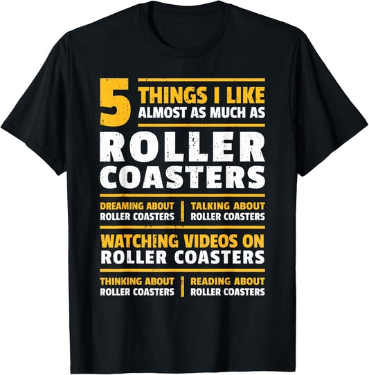 I Love Rollercoasters I Coaster Enthusiast I Roller Coaster T-Shirt - T-Shirt | Black