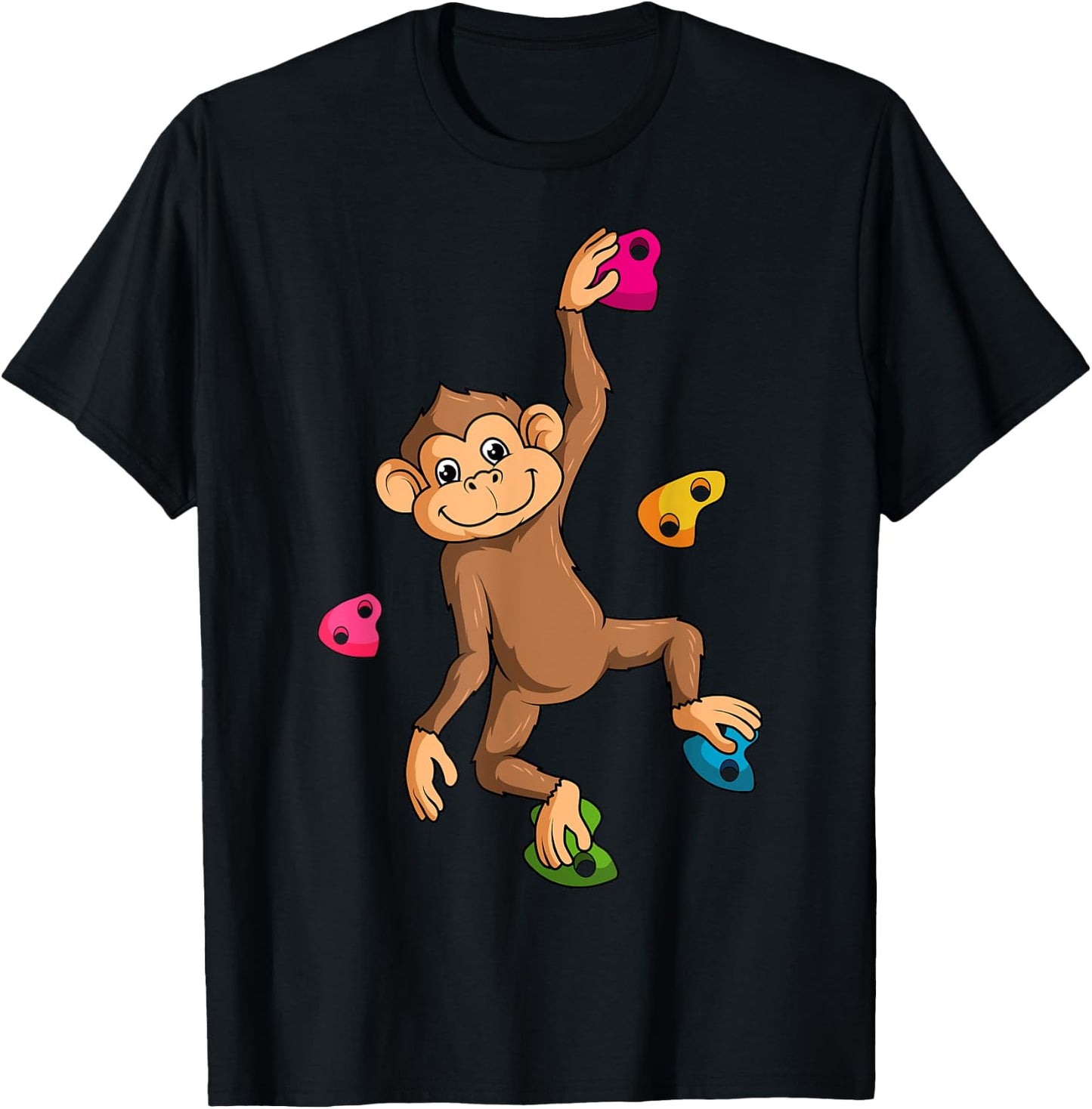 Bouldering Climber Free Climbing Monkey Small Rock Formation T-Shirt - T-Shirt | Black