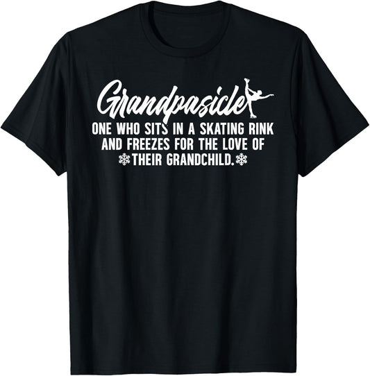 Grandpasicle Figure Skating Grandpa Figure Skater Grandpa T-Shirt - T-Shirt | Black