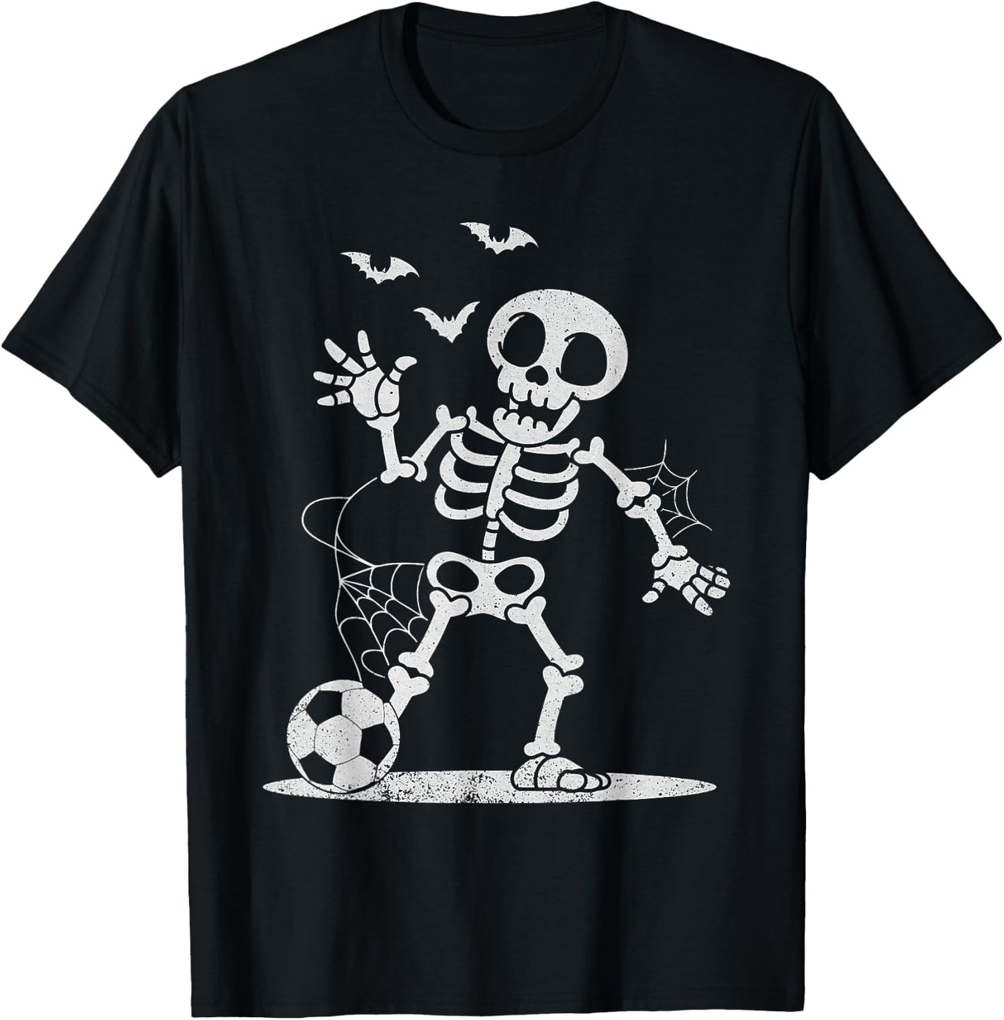 Soccer Skeleton Halloween Men Boys Soccer Player Halloween T-Shirt - T-Shirt | Black