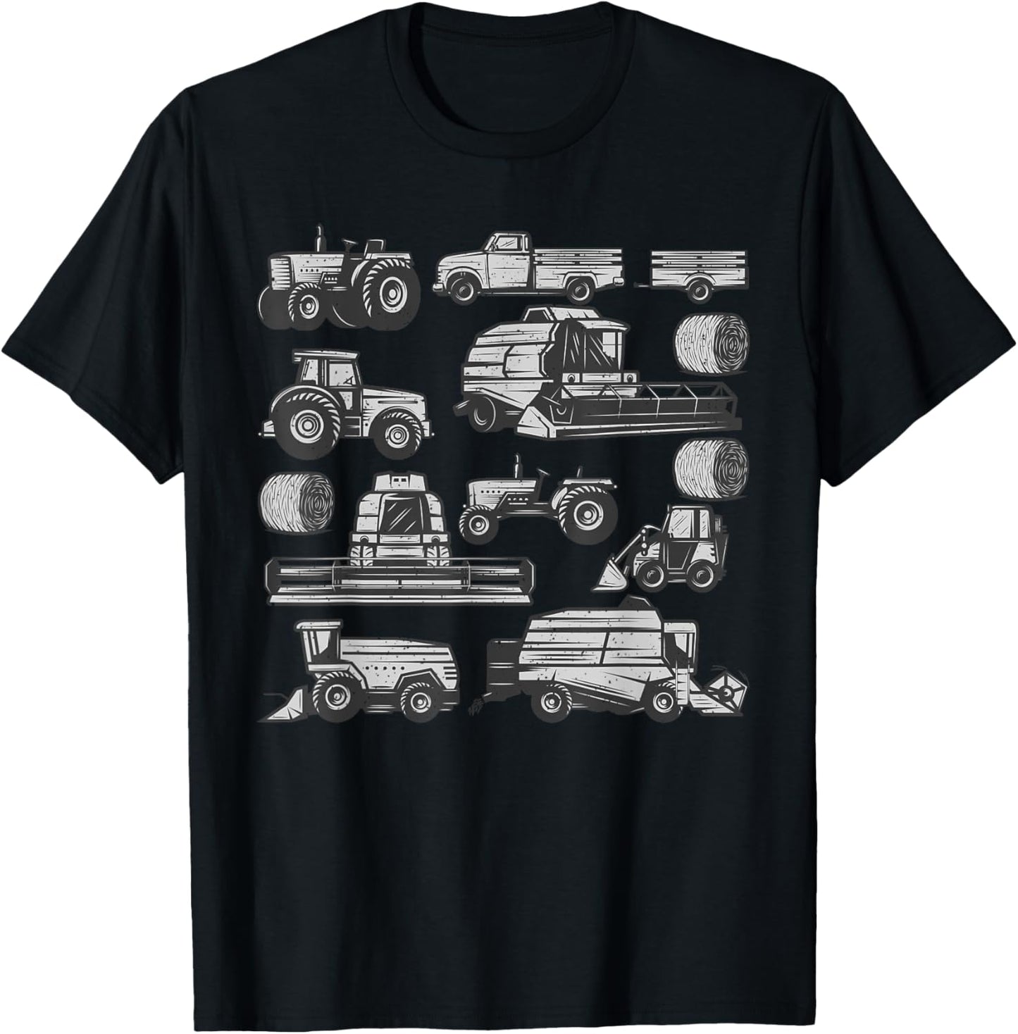 Tractor Farmer Art Women Kids Farming Trucks Lover T-Shirt - T-Shirt | Black