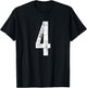 Number 4 Four Distressed Vintage Sport Team Player's T-Shirt - T-Shirt | Black