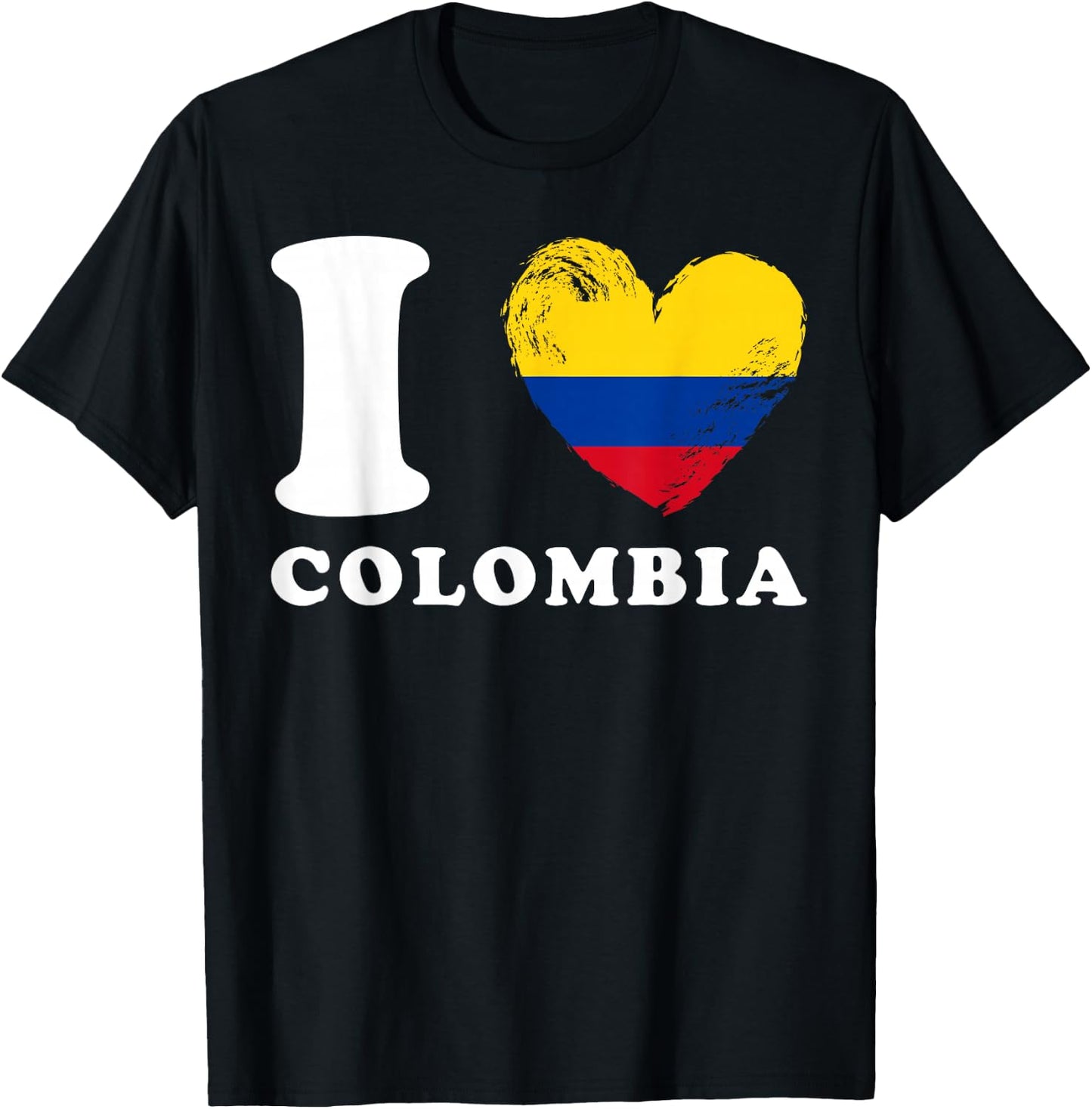 I Love Colombia - Heart Flag Colombia T-Shirt - T-Shirt | Black