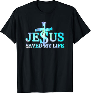 Tie Dye Jesus Christ Saved My Life Gift Men T-Shirt - T-Shirt | Black