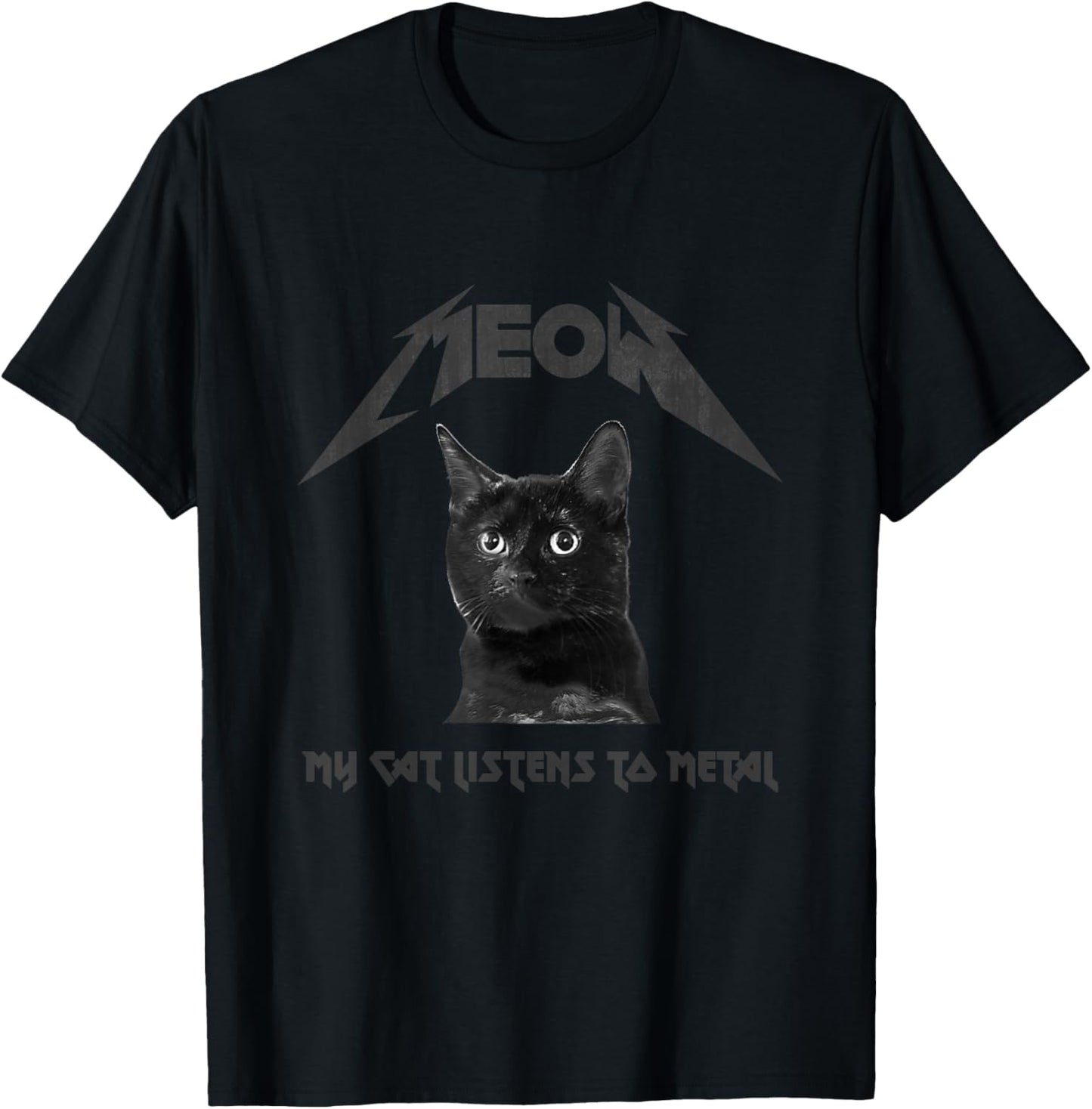 Heavy Metal Cat: My Cat Listens to Metal - Black Cat T-Shirt - T-Shirt | Black
