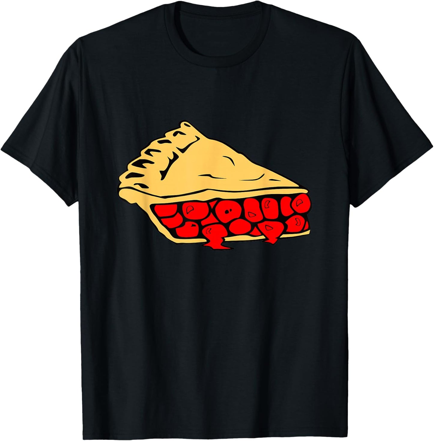 Cherry Pie Slice Funny Random Conversation Piece T-Shirt - T-Shirt | Black
