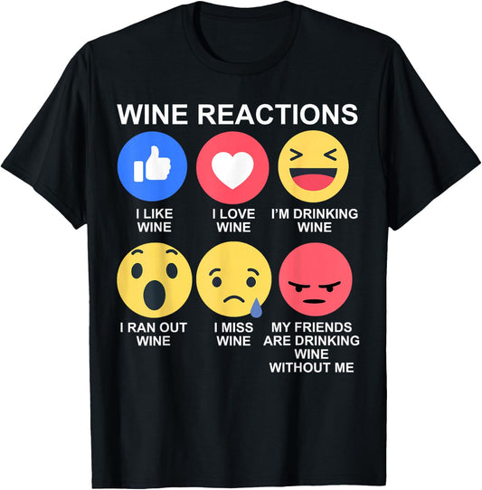 Wine Reactions T-Shirt - T-Shirt | Black