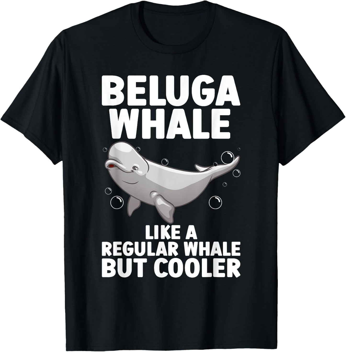 Funny Beluga Whale Art Women Kid Toddler Whale Lover T-Shirt - T-Shirt | Black
