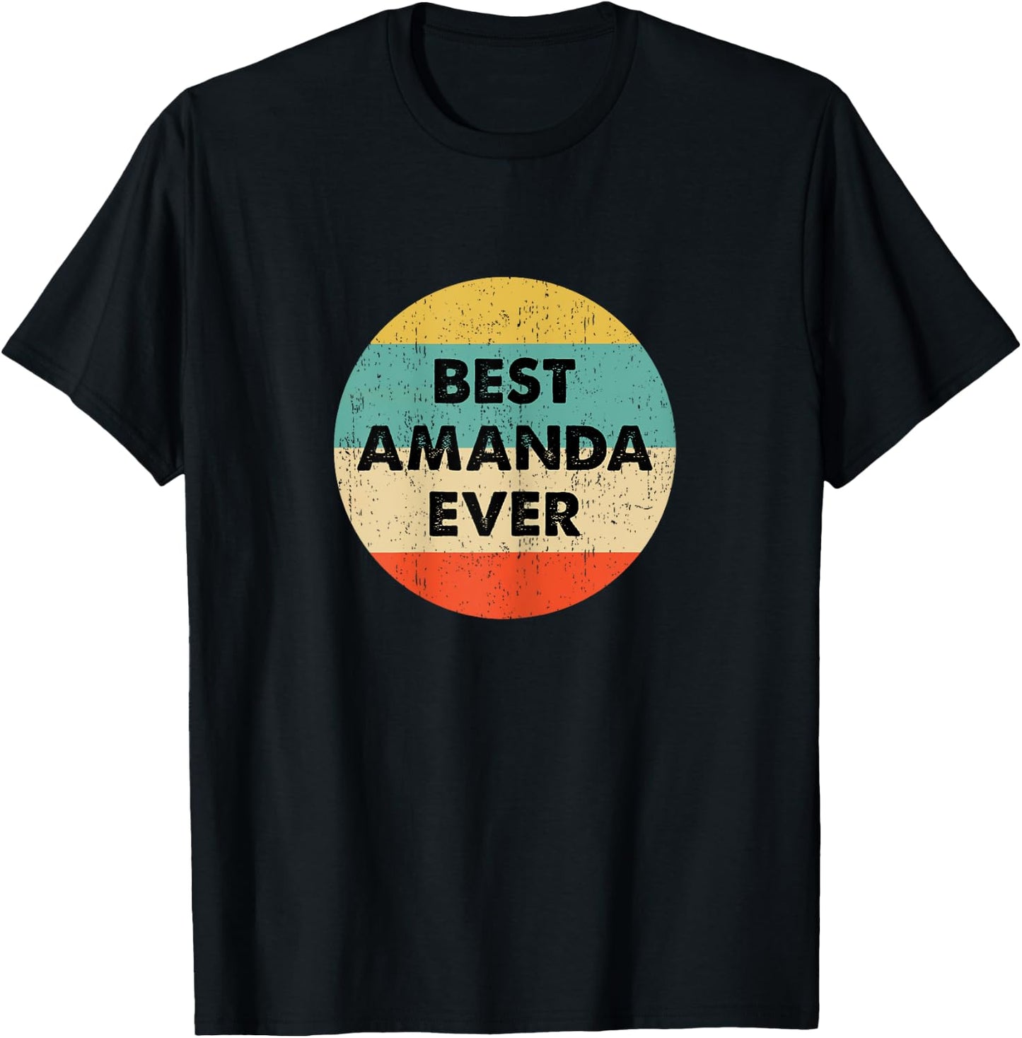 Amanda Name Shirts & Gifts Amanda Name Women's Black XS Classic Fit Short Sleeve Round Neck Personalized Letter Print T-Shirt - T-Shirt | Black