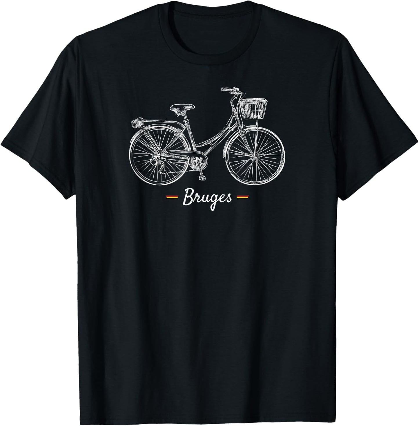 Vintage Bicycle Bruges Belgium | Bike Lover T-Shirt - T-Shirt | Black