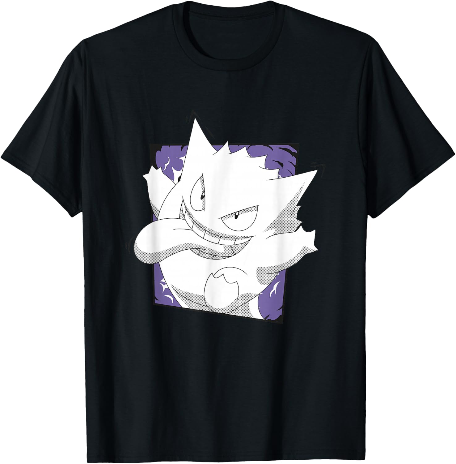 Pokémon Gengar Mischievous Face Tongue Out Vintage T-Shirt - T-Shirt | Black