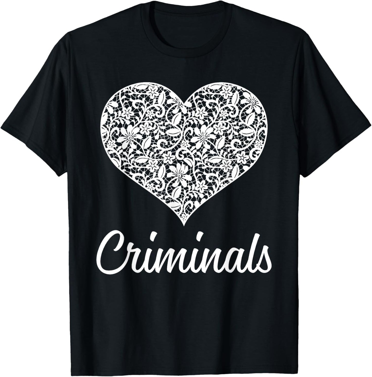 Criminals Yuma Lace Heart HS T-Shirt - T-Shirt | Black