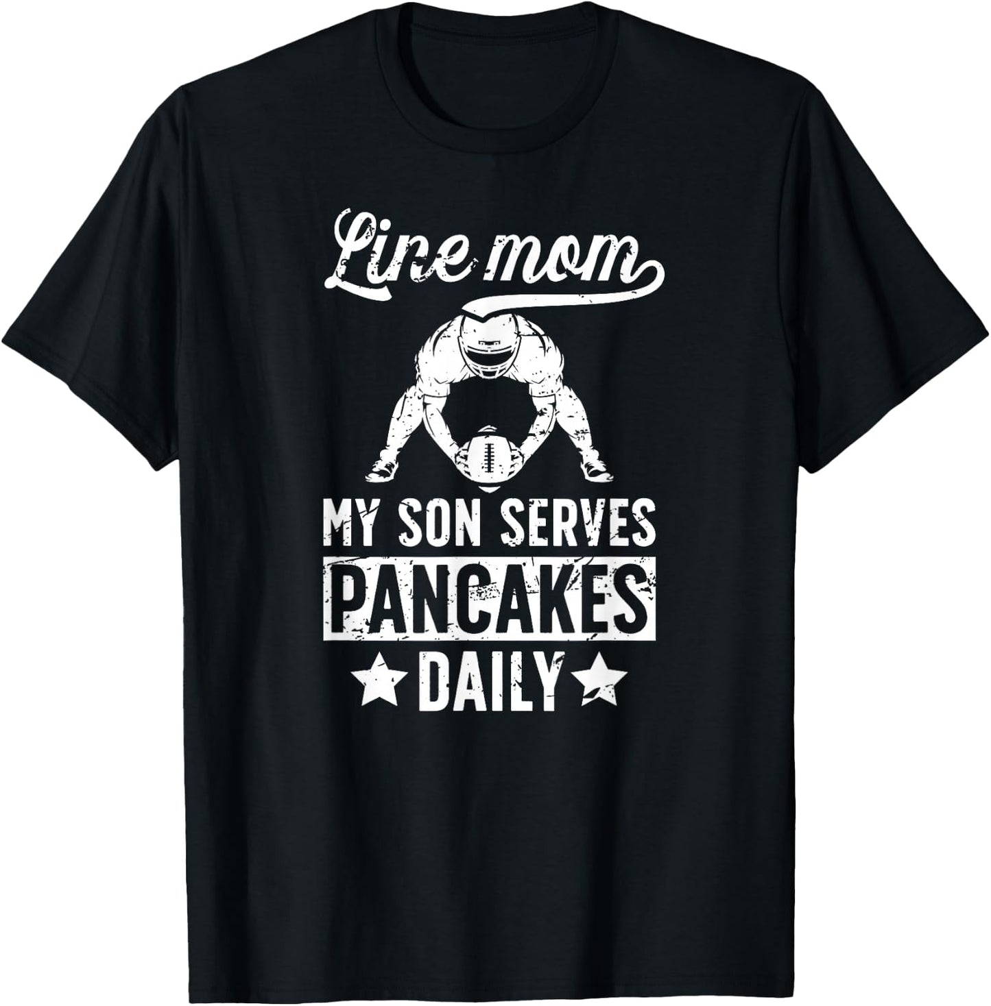 Football Line Mom Funny Mom Of A Football Lineman Mama T-Shirt - T-Shirt | Black