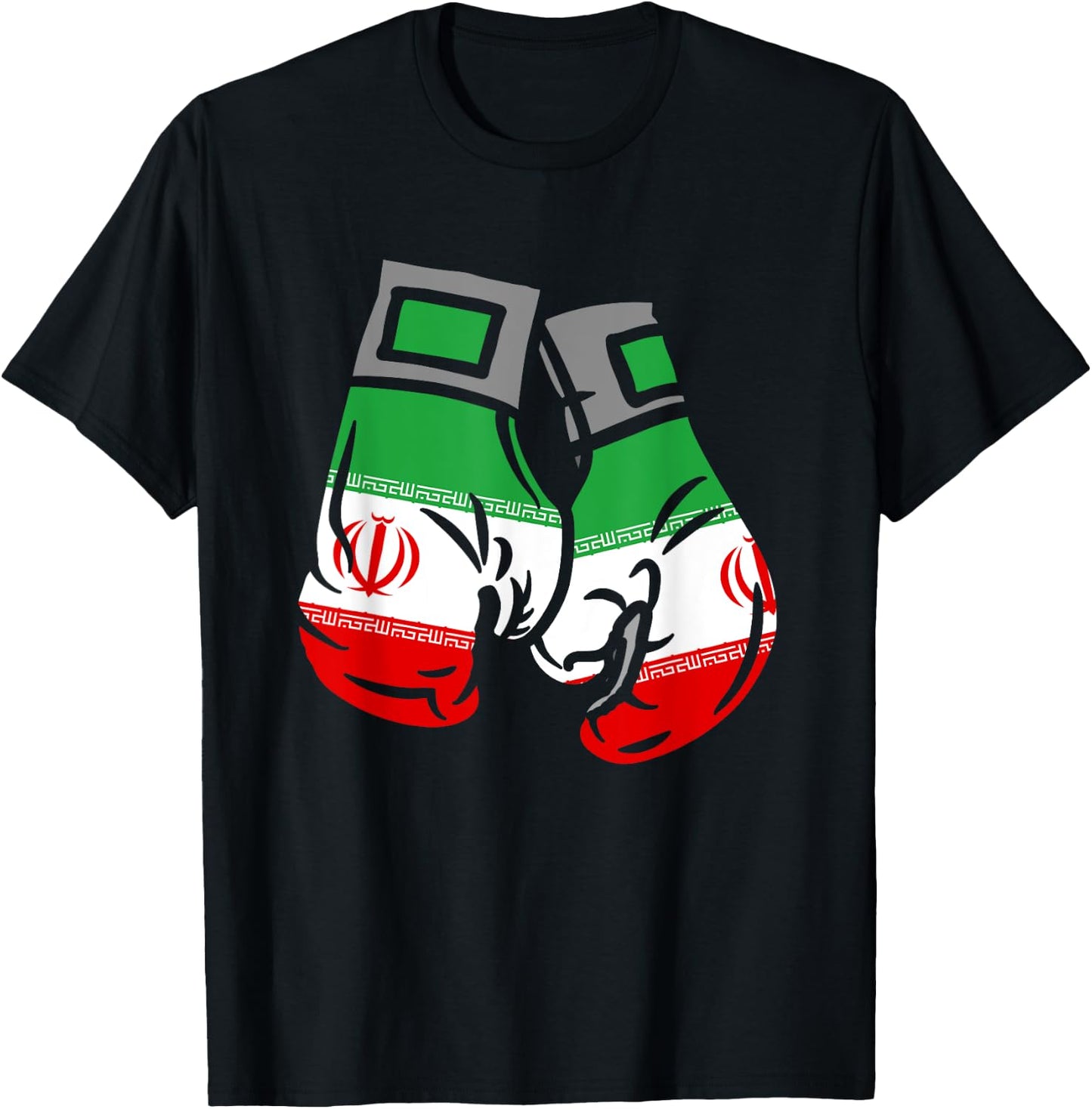 Boxing Glove With The Flag Of Iran T-Shirt - T-Shirt | Black