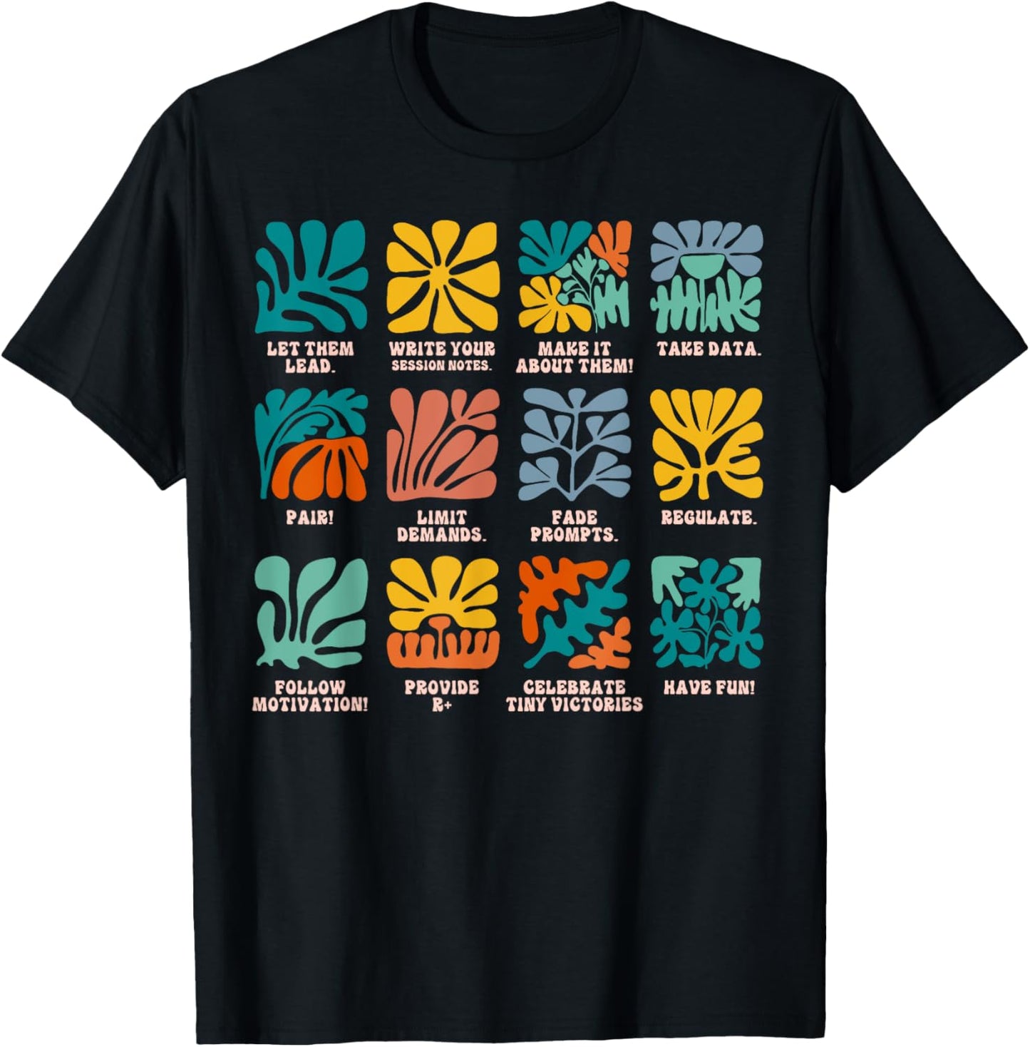 ABA Applied Behavior Analyst Advocate Autism Lets Them Lead T-Shirt - T-Shirt | Black