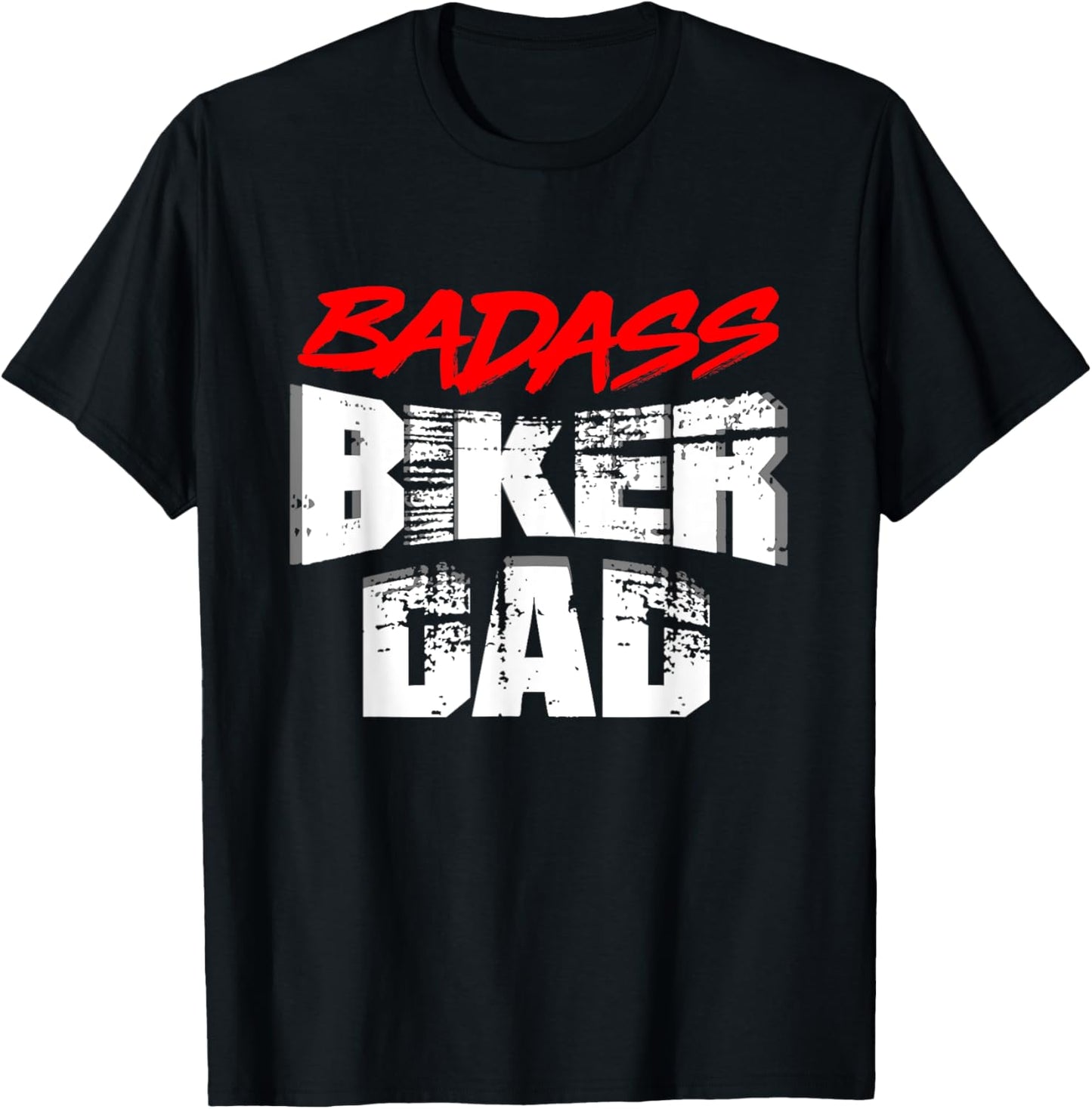 Biker Dad Shirt Funny Father's Day Rider Motorcycle Badass T-Shirt - T-Shirt | Black
