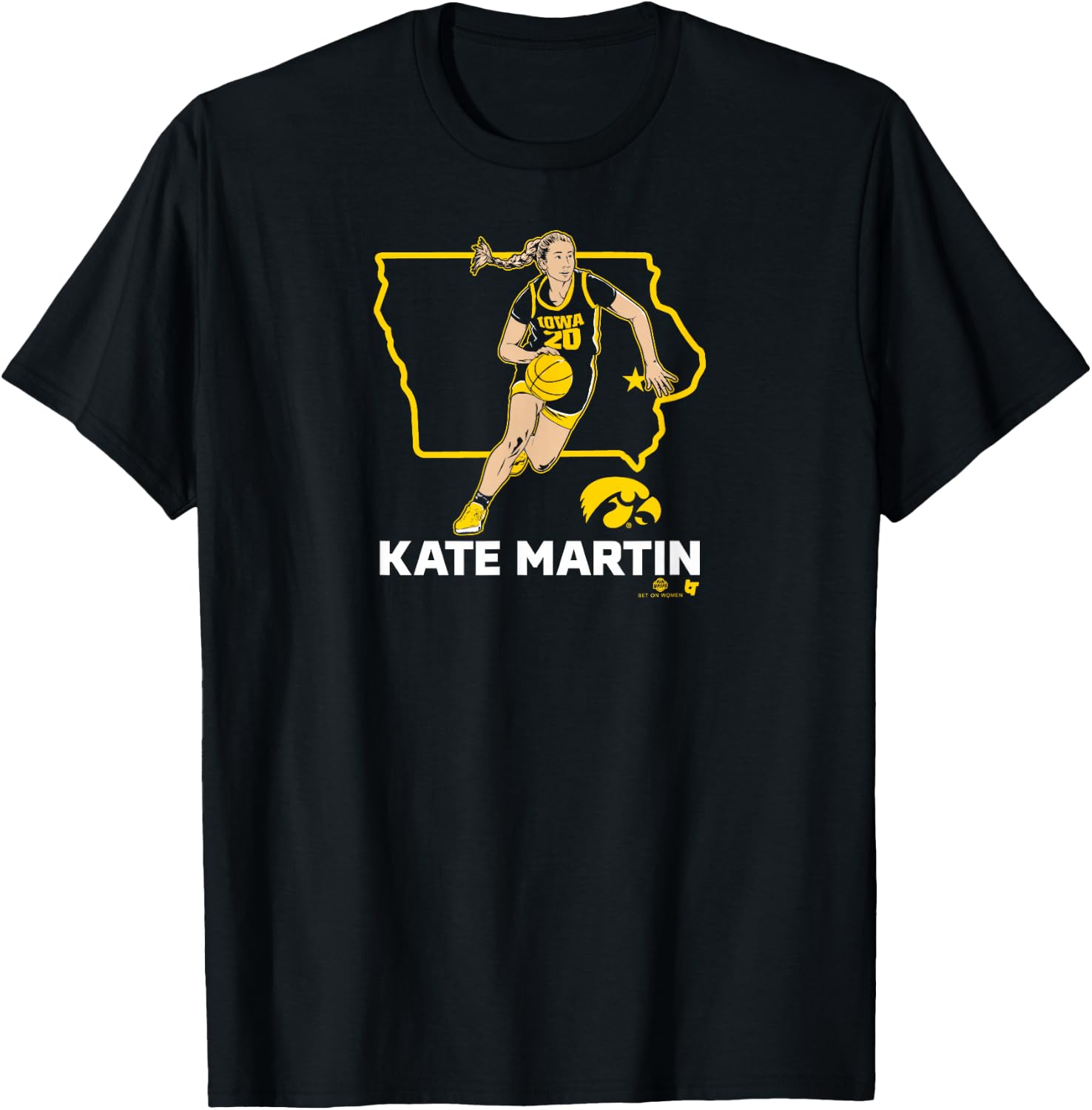 Kate Martin: State Star - Iowa Basketball T-Shirt - T-Shirt | Black