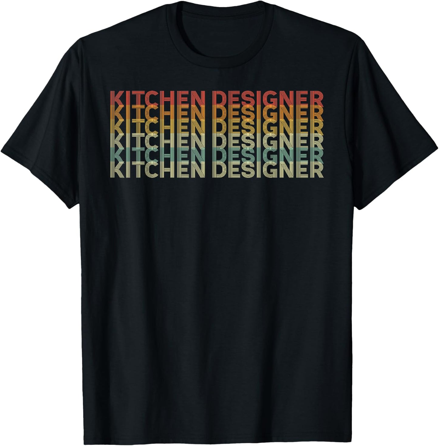 Retro 70s Kitchen Designer Job Title T-Shirt - T-Shirt | Black