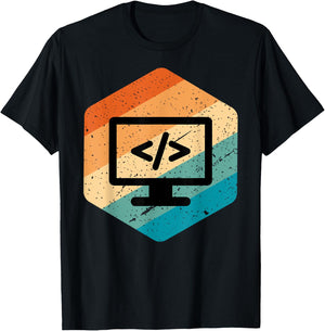 Retro Vintage Look Web Developer - CSS, JavaScript, and HTML T-Shirt - T-Shirt | Black