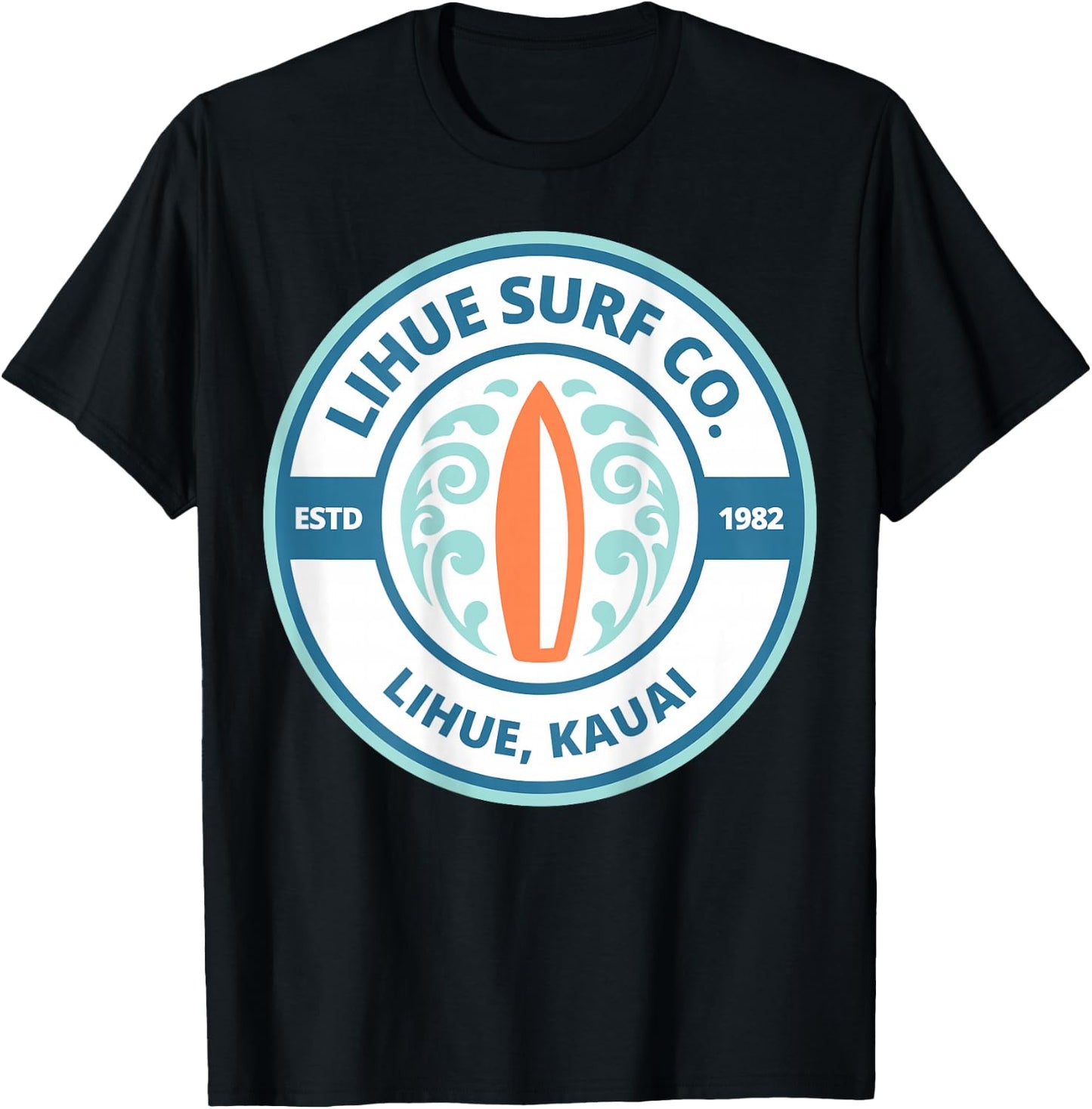 Lihue Surf Company Back Logo Kauai T-Shirt - T-Shirt | Black