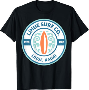 Lihue Surf Company Back Logo Kauai T-Shirt - T-Shirt | Black