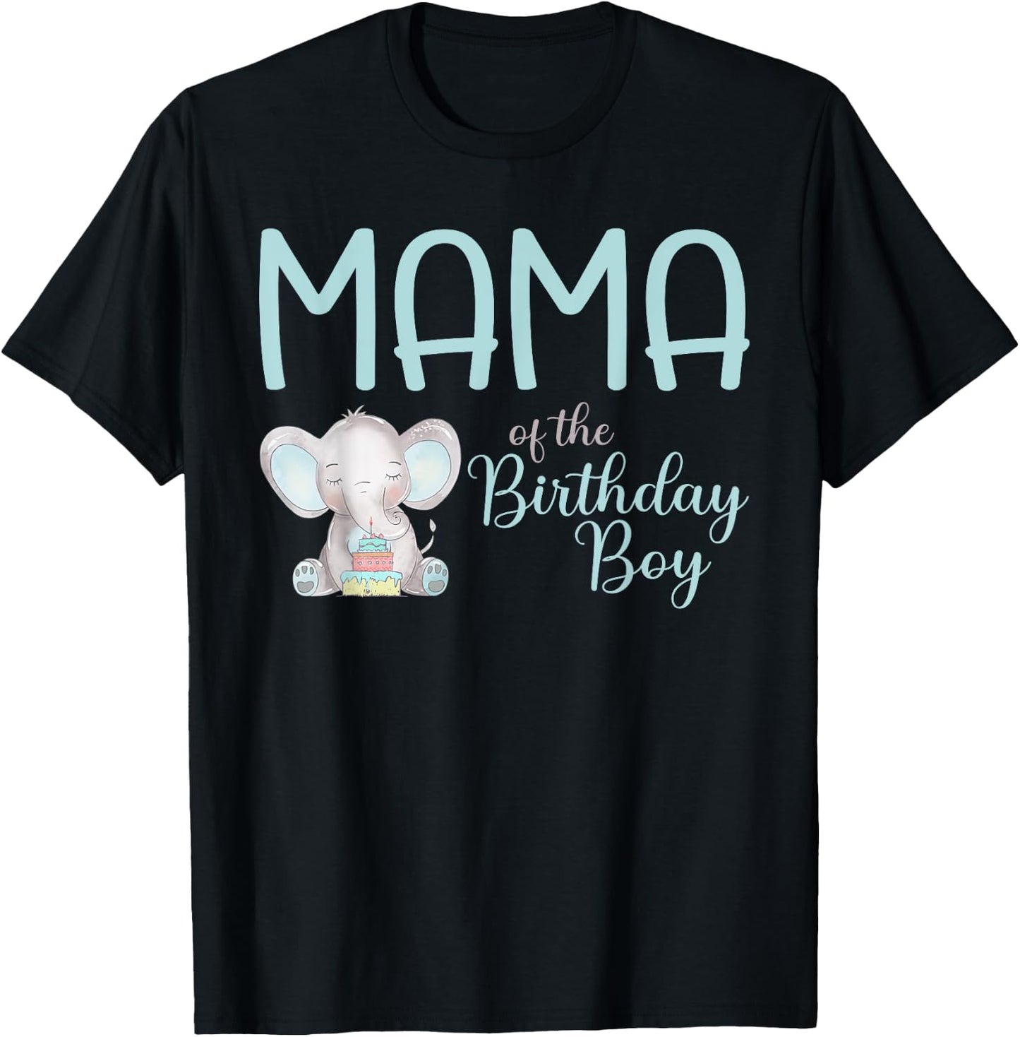 Mama of the Birthday Girl Matching Elephant Party T-Shirt - T-Shirt | Black