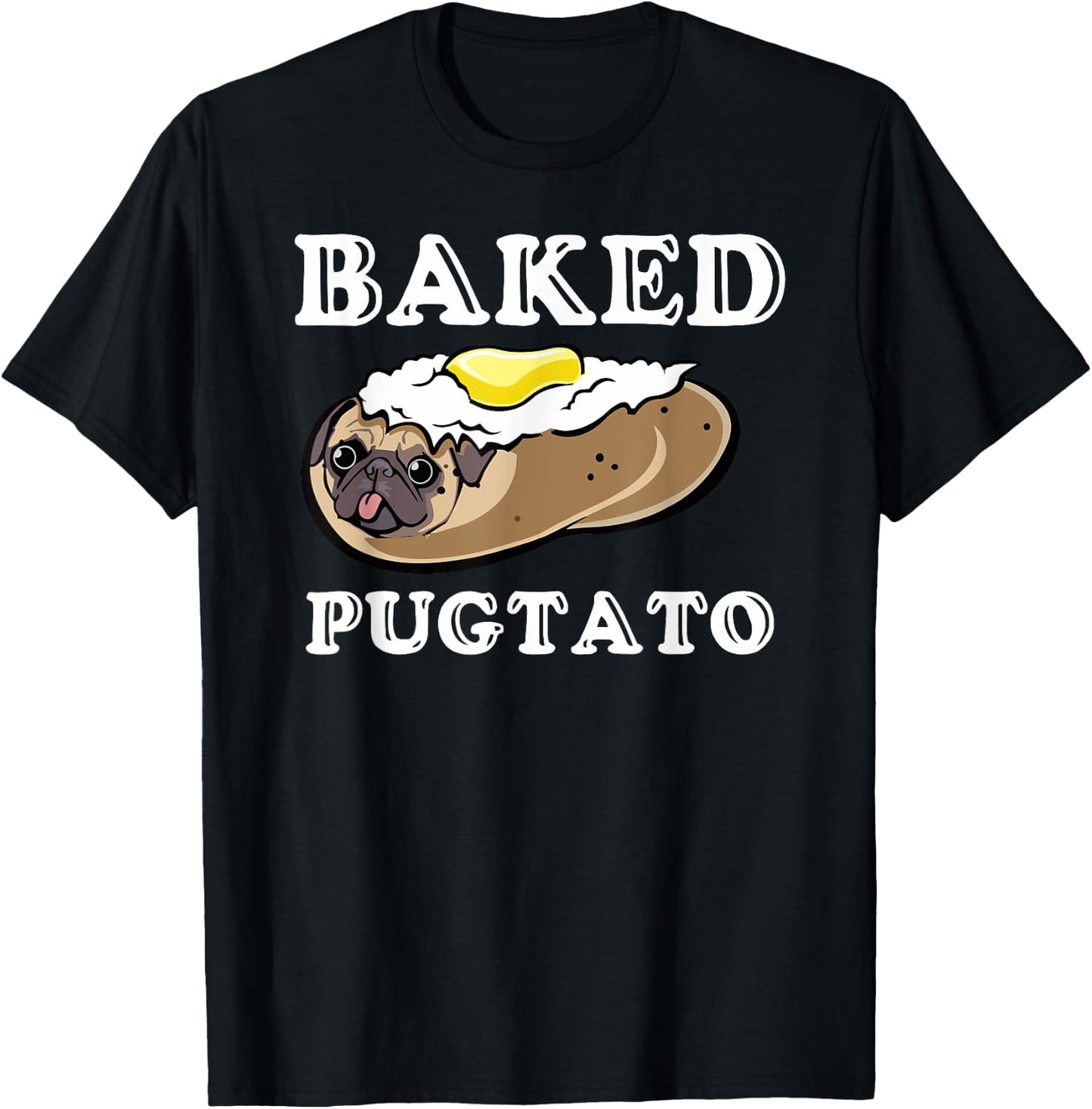 Pugtato, Funny Dog Lovers, Ladies Man Dog, I Love My Pug T-Shirt - T-Shirt | Black