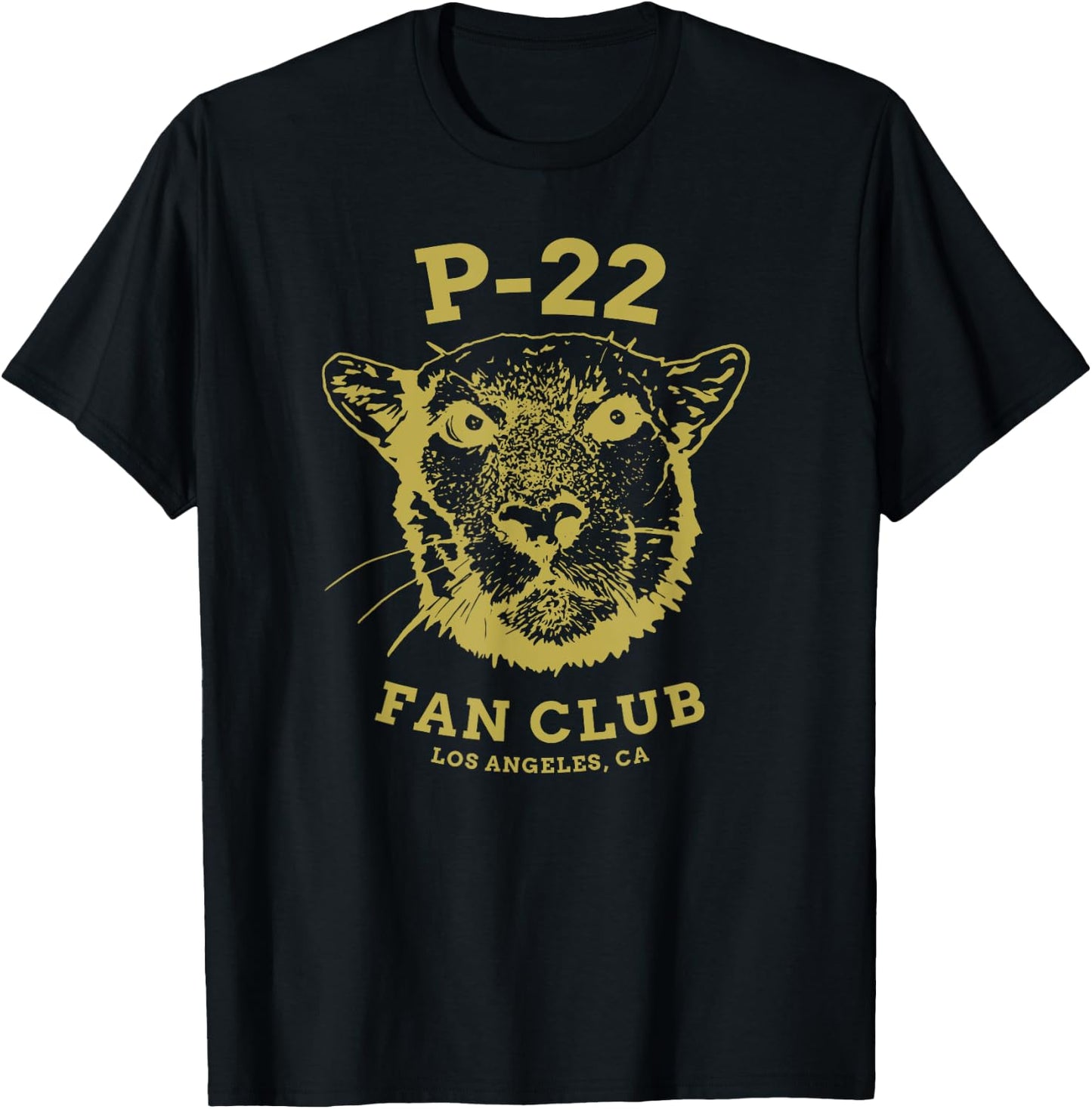 P-22 Mountain Lion Legend LA California Art P22 Peace Love T-Shirt - T-Shirt | Black