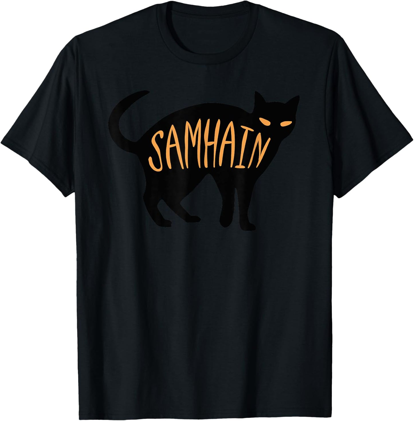 Samhain Black Cat Wiccan Witch Halloween Men Women Kids T-Shirt - T-Shirt | Black