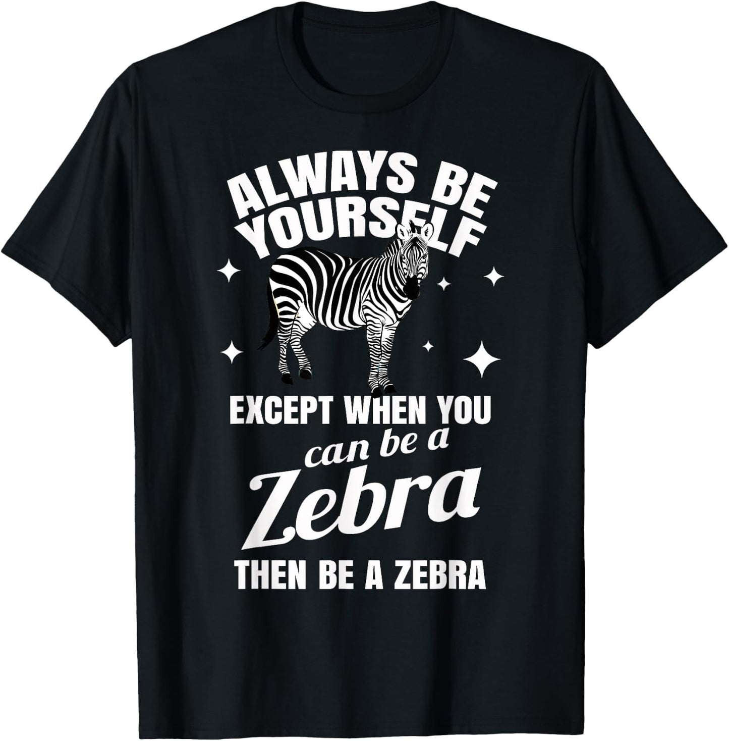 Zebra Costume Gift Zoo Stripes Wildlife Tropic Wilderness T-Shirt - T-Shirt | Black