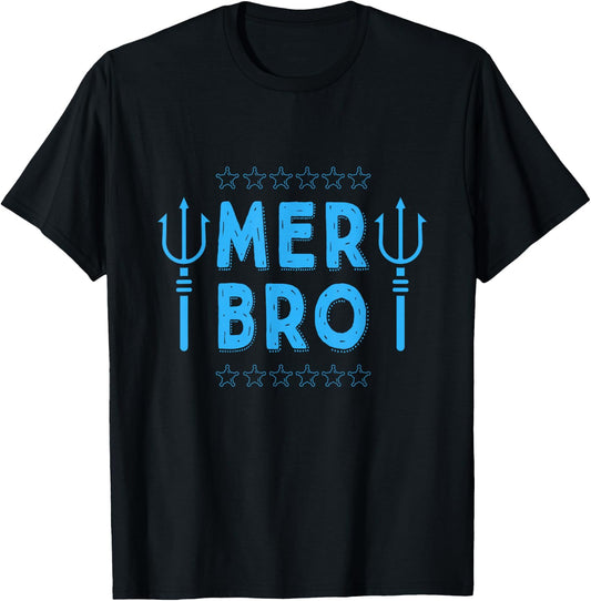 Merbro Brother Of A Mermaid Birthday Swimming T-Shirt - T-Shirt | Black