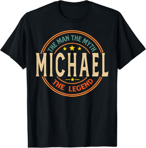 MICHAEL The Man The Myth The Legend Vintage Personalized T-Shirt - T-Shirt | Black