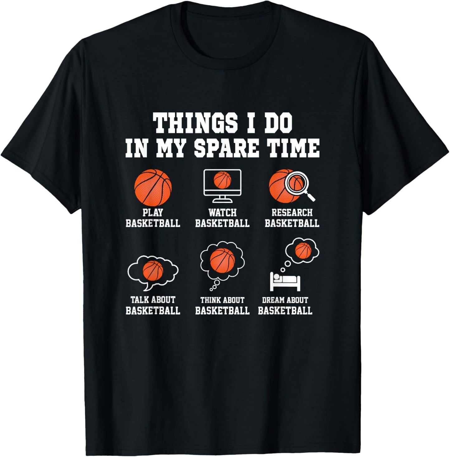Things I Do in My Spare Time Basketball T-Shirt - T-Shirt | Black