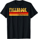 FALLBROOK California City Vintage Roots Retro Design 70s 80s T-Shirt - T-Shirt | Black