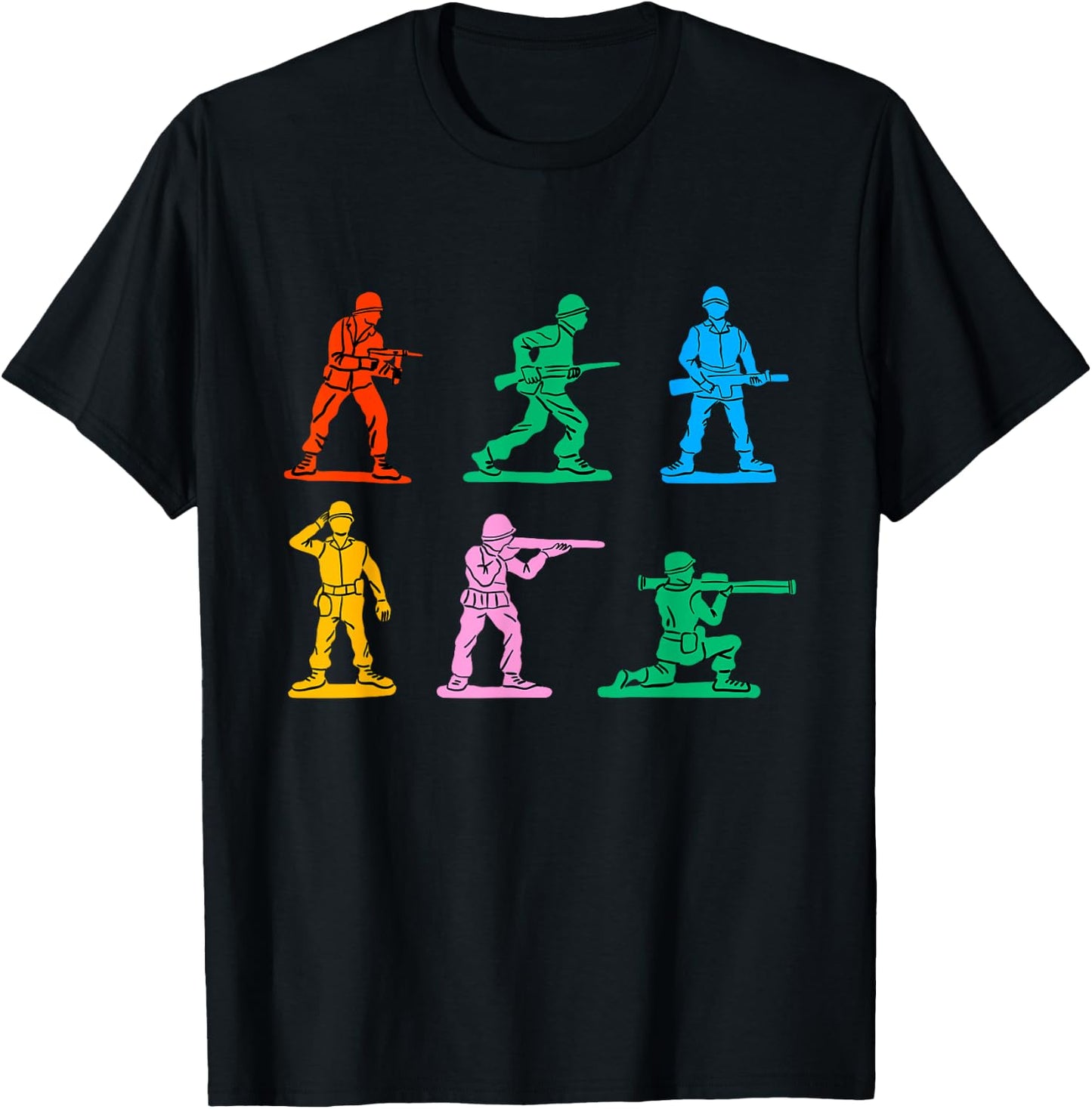 Cool Plastic Soldiers toys Illustration Graphic Designs T-Shirt - T-Shirt | Black