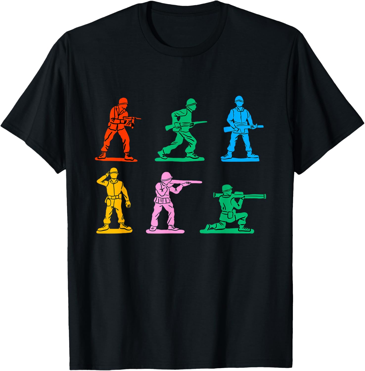 Cool Plastic Soldiers toys Illustration Graphic Designs T-Shirt - T-Shirt | Black