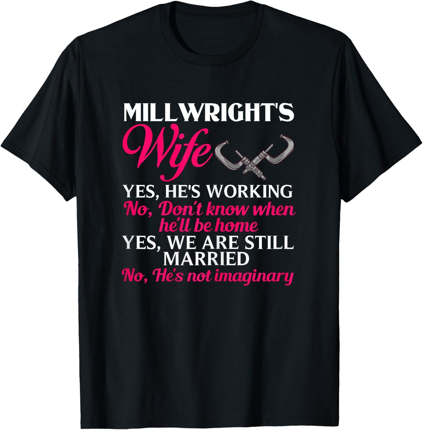 Millwright Wife Training Industrial Mechanic Welding Tools T-Shirt - T-Shirt | Black